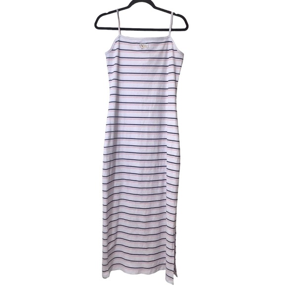 Nike Plus Femme Striped Casual Sporty Maxi Dress Violet Purple Striped - Picture 5 of 13